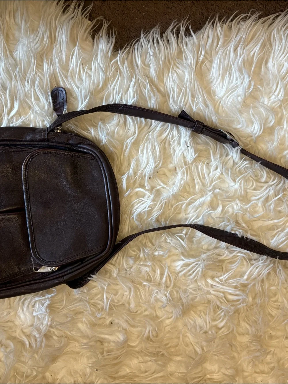 Classic Men's Dark Brown Leather Crossbody Bag
